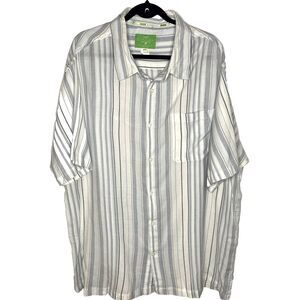 Cariloha Bambu Button Shirt Bamboo Organic Cotton Short Sleeve Mens XXL White